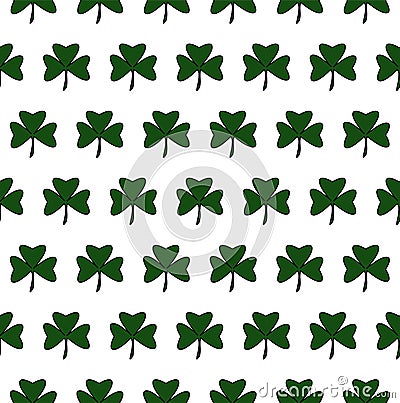 Illustration of a St. Patrick Day. Seamless pattern with clover leaves Stock Photo