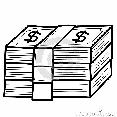 Illustration of stacks of money isolated Stock Photo