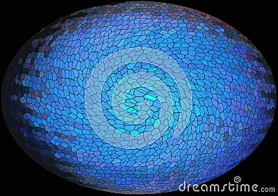 Illustration stained glass ellipse shape Stock Photo