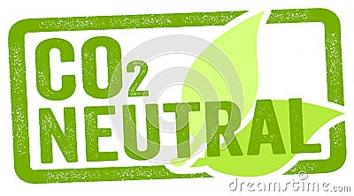 Illustration of a stamp with CO2 carbon neutral Stock Photo