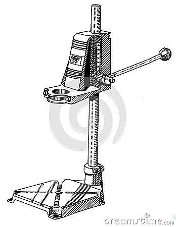 Illustration of a stand for drilling machine Stock Photo