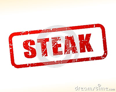 Steak text stamp Vector Illustration