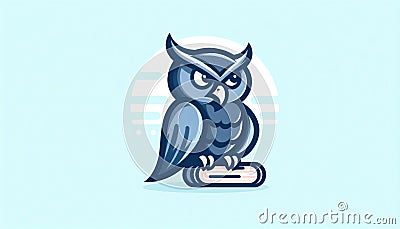 Wise Owl Cartoon Mascot with Book, AI Generated Stock Photo