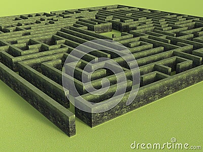 Stone Wall Puzzle Maze Background Stock Photo