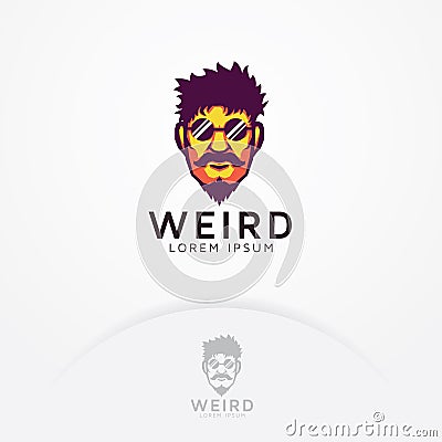 Strange man logo Vector Illustration