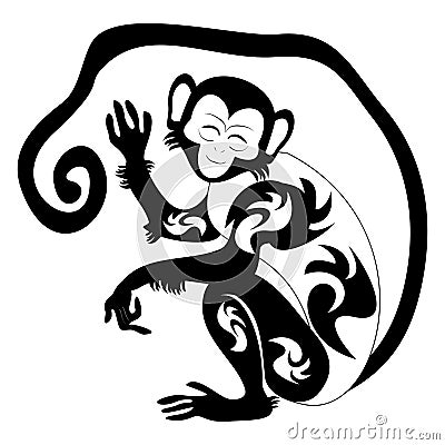 An illustration of a stylised monkey Vector Illustration