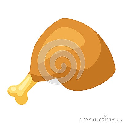 Illustration of stylized chicken leg. Vector Illustration