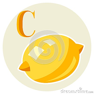 Illustration of stylized lemon. Vector Illustration