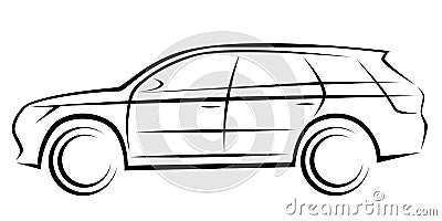 Illustration of a SUV car with a dynamic silhouette Vector Illustration