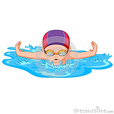 Swimmers during swimming for sport competition Vector Illustration