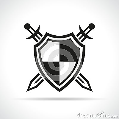 Swords and shield icon concept Vector Illustration