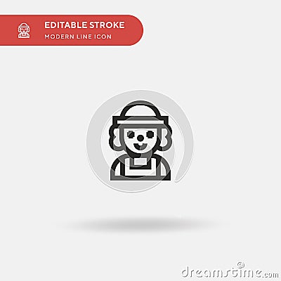Clown Simple vector icon. Illustration symbol design template for web mobile UI element. Perfect color modern pictogram Vector Illustration
