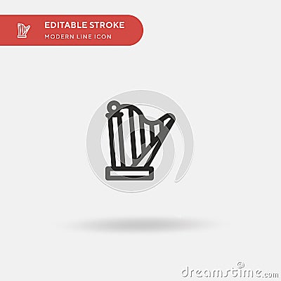 Harp Simple vector icon. Illustration symbol design template for web mobile UI element. Perfect color modern pictogram Vector Illustration