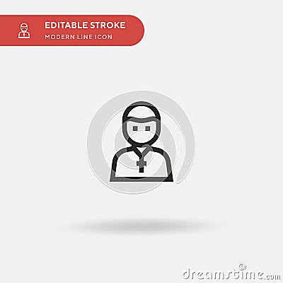 Priest Simple vector icon. Illustration symbol design template for web mobile UI element. Perfect color modern pictogram Vector Illustration