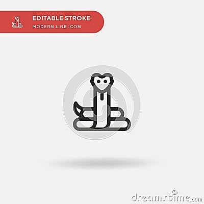 Snake Simple vector icon. Illustration symbol design template for web mobile UI element. Perfect color modern pictogram Vector Illustration