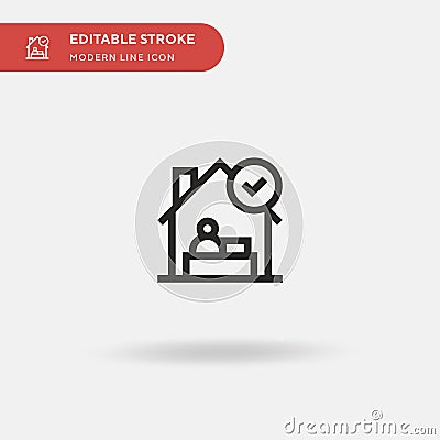 Telecommuting Simple vector icon. Illustration symbol design template for web mobile UI element. Perfect color modern Stock Photo