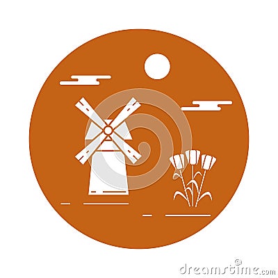 Illustration with symbols of Holland. Travel and leisure. Vector Illustration