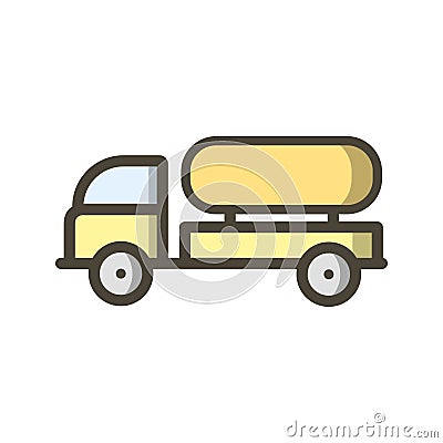 Illustration Tank Truck Icon For Personal And Commercial Use. Stock Photo