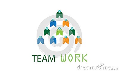 Team Work Logo - Triangle Team Work Union People Logo Template- Circular Business Team United Logo Vector Illustration