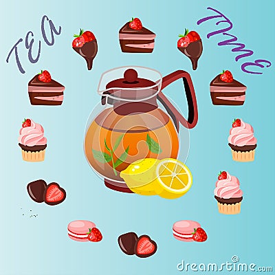 Illustration of teapot Vector Illustration