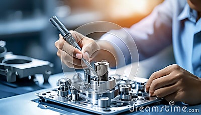 Technical skills and expertise in modern technology, showcasing the importance of precision, knowledge, and problem solving in Stock Photo