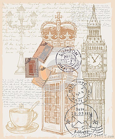 Illustration of telephone great britain Vector Illustration