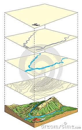 Topographic relief Vector Illustration