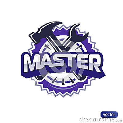 Illustration - text master, hammer and wrench Vector Illustration