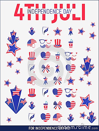 Illustration of 4th of July, United Stated independence day #2 Vector Illustration