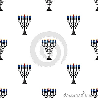 Illustration on theme big colored pattern menorah Vector Illustration