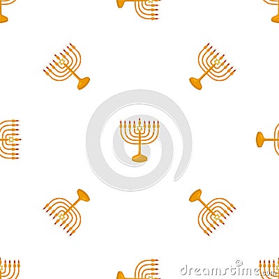 Illustration on theme big colored pattern menorah Vector Illustration