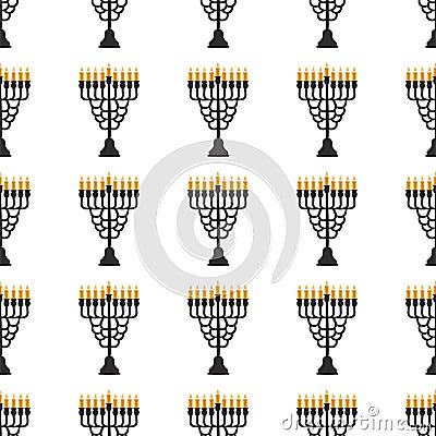 Illustration on theme big colored pattern menorah Vector Illustration