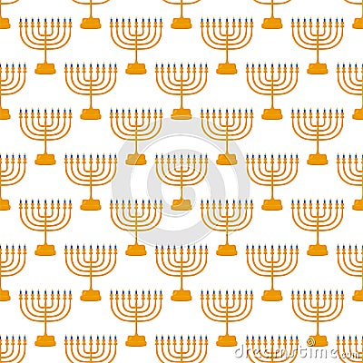 Illustration on theme big colored pattern menorah Vector Illustration