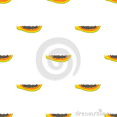 Illustration on theme big colored seamless papaya Vector Illustration
