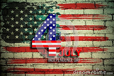 Illustration on the theme of Independence Day in the colors of the national flag Stock Photo