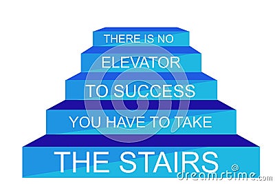 Illustration - There is No Elevator to Reach Success Vector Illustration