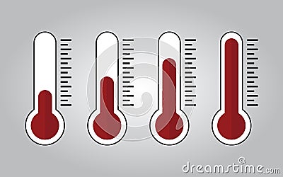 Illustration of thermometers, flat style, EPS10 Stock Photo