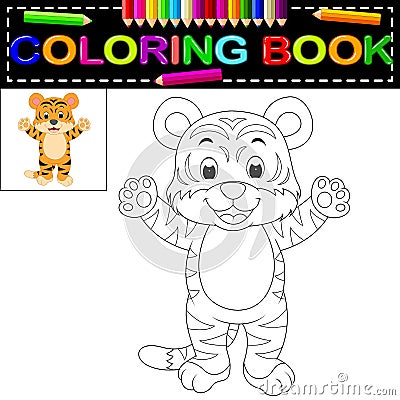 Tiger coloring book Vector Illustration