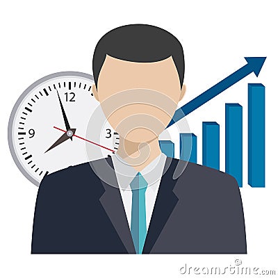 Illustration of time management theme. Vector Illustration