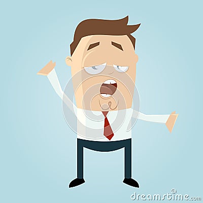 Man yawning Vector Illustration