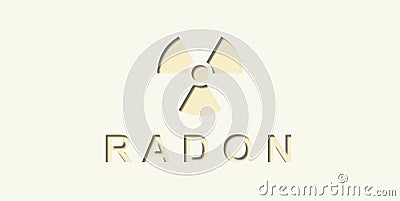 Radon. Natural Noble Gas highly polluting for health in closed spaces without ventilation. Stock Photo