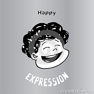 This illustration to express Happy. It can be used as emoticons and emojis Vector Illustration