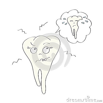 Illustration of tooth imagining his destiny Vector Illustration