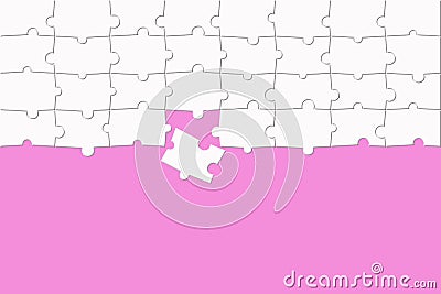 White jigsaw on a pink background Stock Photo