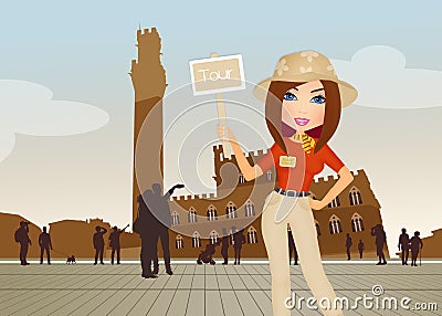 Tourist guide in Siena Stock Photo