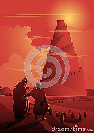 Tower of Babel. Biblical Series Vector Illustration