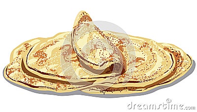 Eastern baked pita bread Vector Illustration