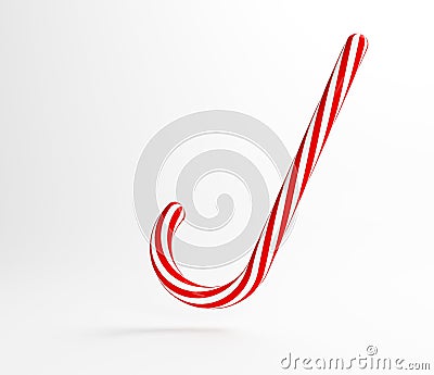 Illustration traditional white and red lolipop. Christmas red candy. 3D Rendering. Stock Photo