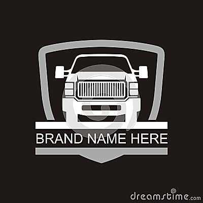 Truck and badge style Stock Photo