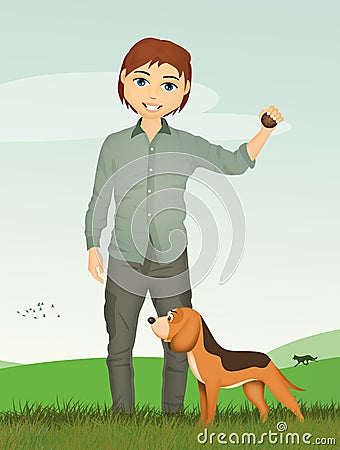 Illustration of truffle dog Cartoon Illustration
